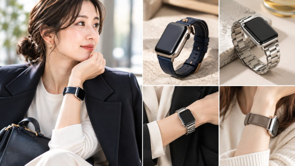 骨格ストレートさんに似合うApple Watchバンドの例